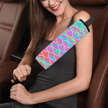 Load image into Gallery viewer, Pink Mermaid Scale Car Seat Belt Cover 7''x12.6'' - Island Mermaid Tribe