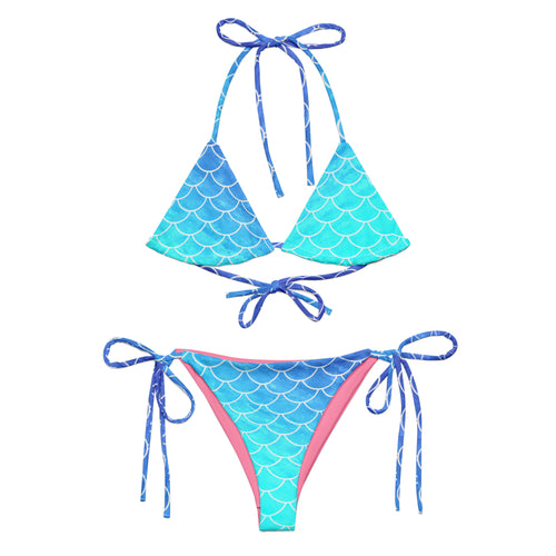 Ombre Blues Mermaid recycled string bikini