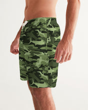 Load image into Gallery viewer, Green Saltwater Camo Men&#39;s Swim Trunk