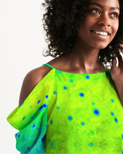 Mahi Print Women's Open Shoulder A-Line Dress