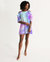 Load image into Gallery viewer, Tie Dye Women&#39;s Open Shoulder A-Line Dress