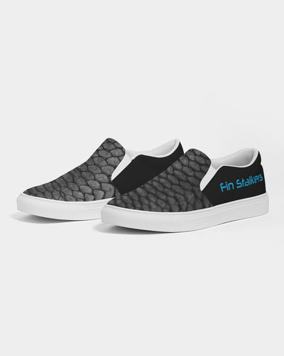 Fin Stalker Fish Scale Grey Men's Slip-On Canvas Shoe