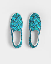 Load image into Gallery viewer, Mermaid Teals Slip on Canvas Shoe