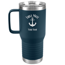 Load image into Gallery viewer, Boat Gifts, Nautical Gifts, Boat Tumbler, Personalized, Boating Gifts, Boat Cup, Boating Tumbler with handle, Boat Accessories, Captain, Boat Owner Gift