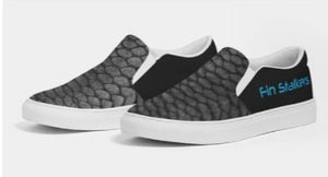 Gray Fish Scale Fin Stalkers Men's Slip-On Canvas Shoe