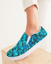Load image into Gallery viewer, Mermaid Teals Slip on Canvas Shoe
