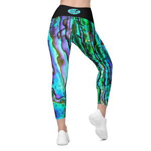 Abalone High-Waisted Leggings with pockets in XS to Plus Size 6XL