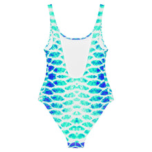 Load image into Gallery viewer, Blue Fish Scale One-Piece Swimsuit