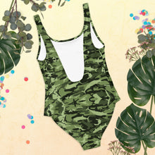 Load image into Gallery viewer, Green Saltwater Camo One-Piece Swimsuit