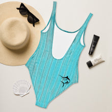 Load image into Gallery viewer, Marlin and Wood Grain One-Piece Swimsuit