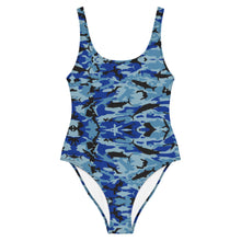 Load image into Gallery viewer, Blue Saltwater Camo One-Piece Swimsuit