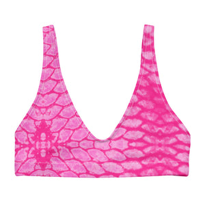 Pink Scale Recycled padded bikini top
