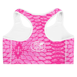 Pink Scale Reel Mermaid Sports bra