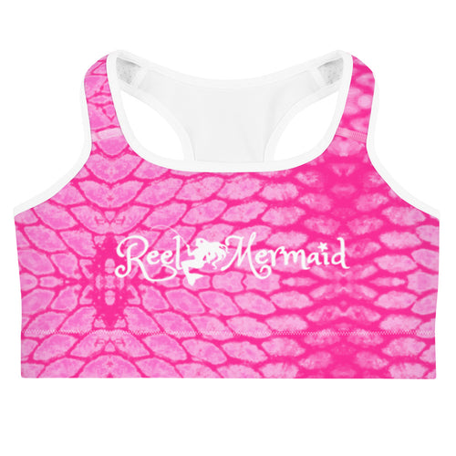 Pink Scale Reel Mermaid Sports bra