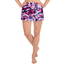 Load image into Gallery viewer, Patriotic Saltwater Camo Women&#39;s Athletic Short Shorts