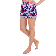 Load image into Gallery viewer, Patriotic Saltwater Camo Women&#39;s Athletic Short Shorts