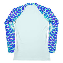 Load image into Gallery viewer, Blue Fish Scale Women&#39;s Rash Guard