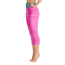 Load image into Gallery viewer, Pink Scale Reel Mermaid Capri Leggings