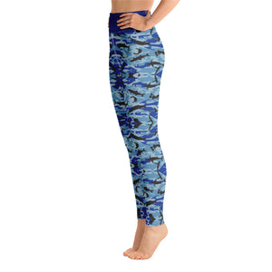 Blue Saltwater Camo Yoga Leggings