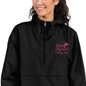 Embroidered Reel Mermaid Fishing Team Champion Packable Jacket