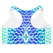 Load image into Gallery viewer, Blue Fish Scale Sports bra - Island Mermaid Tribe