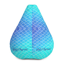 Load image into Gallery viewer, Ombre Blues Reel Mermaid Bean Bag Chair w/ filling