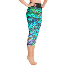 Load image into Gallery viewer, Mermaid Blues Capri Reel Mermaid Leggings