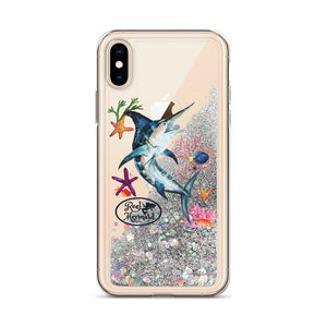 Marlin Reel Mermaid Liquid Glitter Phone Case