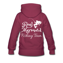 Load image into Gallery viewer, Reel Mermaid Fishing Team Women’s Premium Hoodie - burgundy